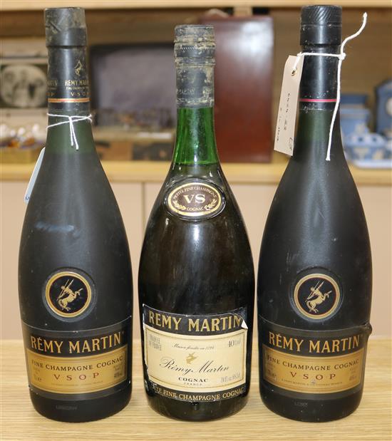 Three bottles of Remy Martin